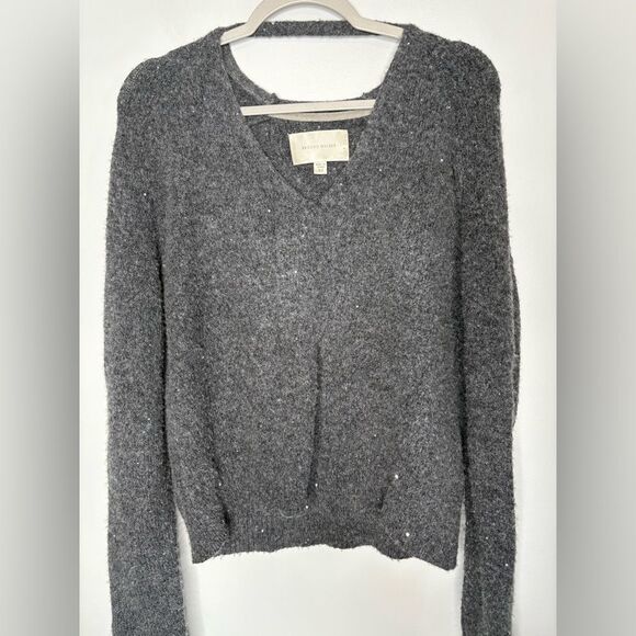 Brochu Walker Falcon Weater Grey Sequin Cashmere Sweater - Picture 2 of 7